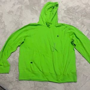 POLO RALPH LAUREN MENS XXL GREEN PULLOVER HOODIE WITH POCKET
